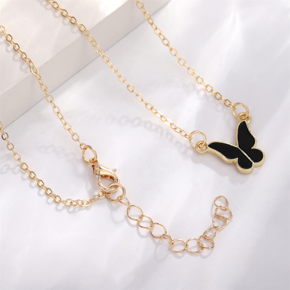 UNI-10549 - Beautiful White Butterfly Gold  - Jewelry Set