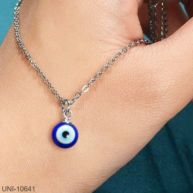 UNI-10641 - Silver Evil Eye  - Necklace