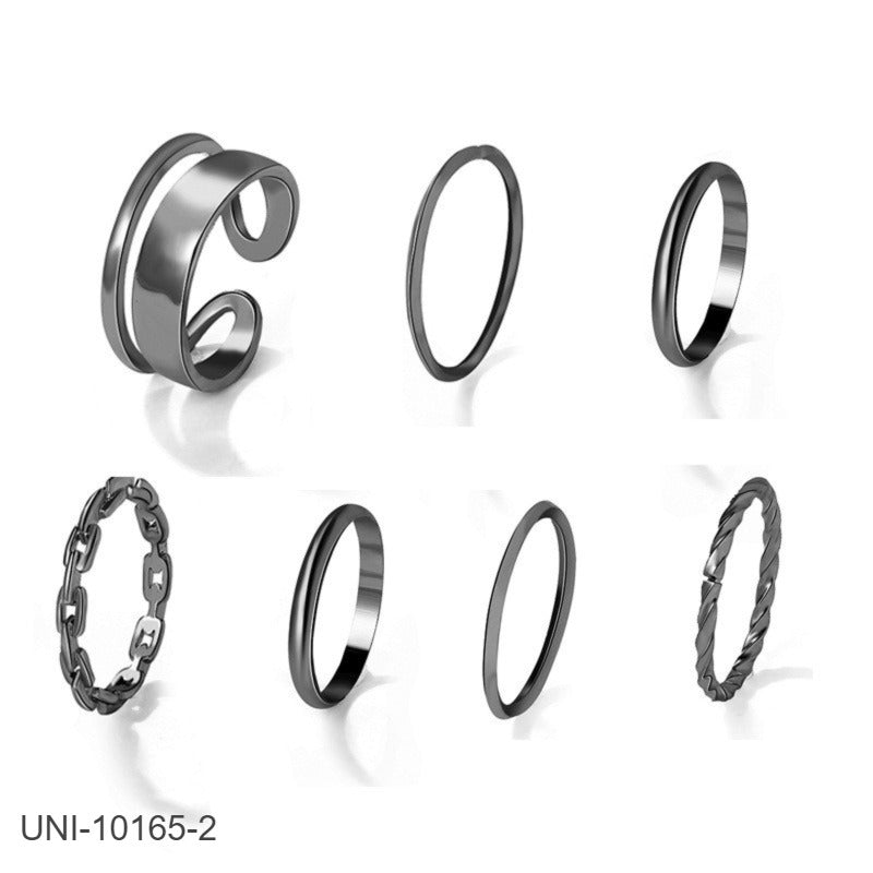 UNI-10165-2  - Grey Foil - Ring Set Of 7