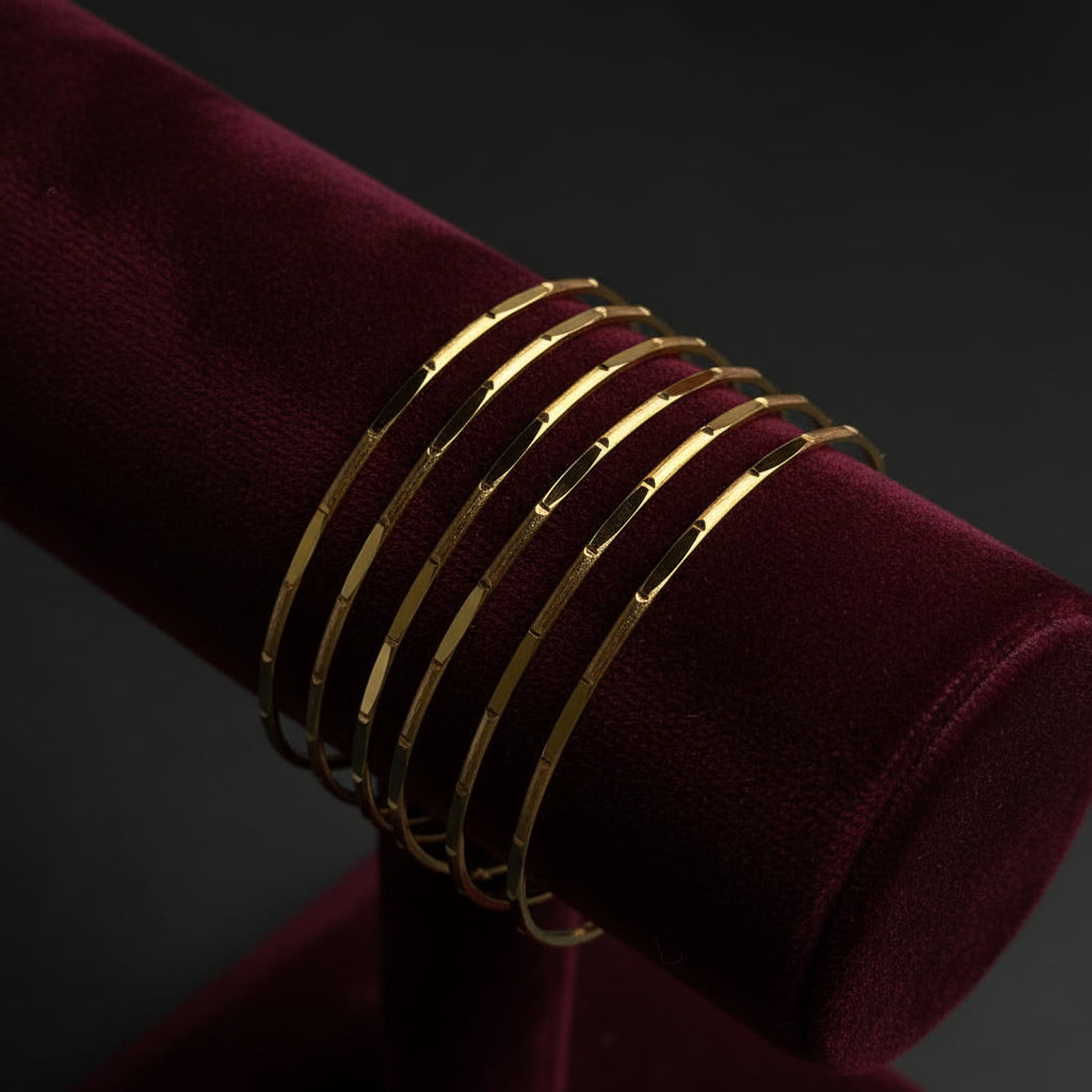 CH-122 - Luxury Gold Bangle - Set Of 6