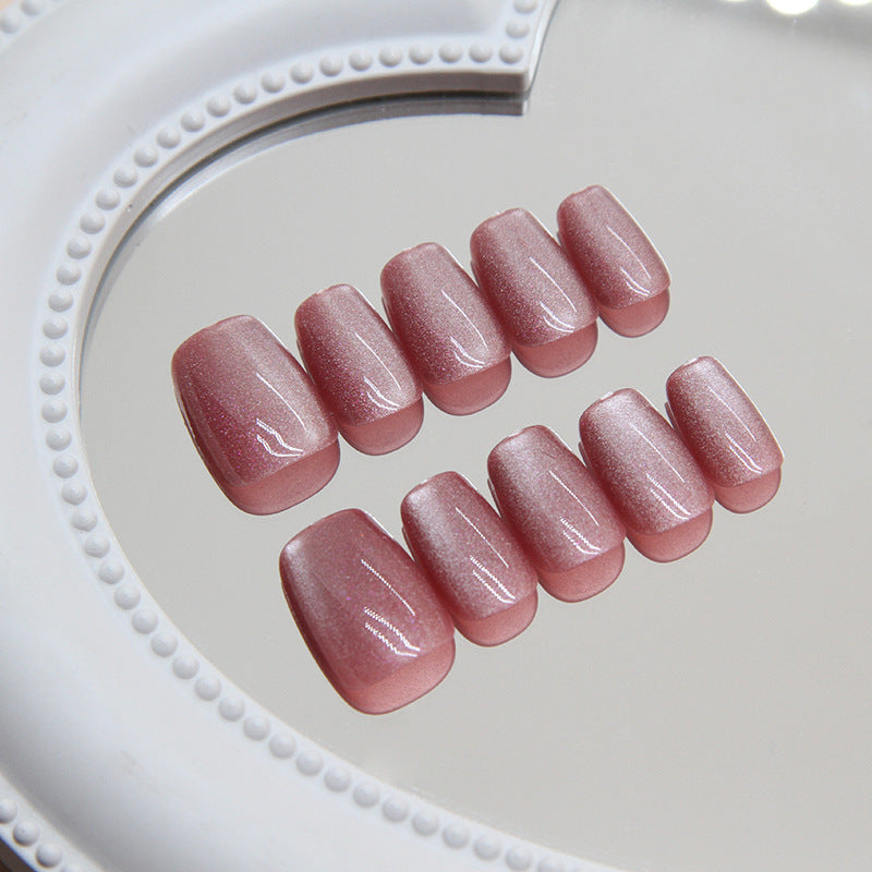 N-106- Shiny  Rose Pink - Press On Nail Set Of 24