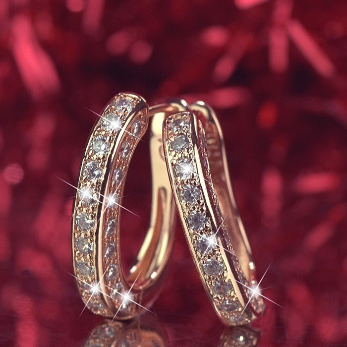UNI-10455 - Rose Gold Diamond Sparkle - Earring