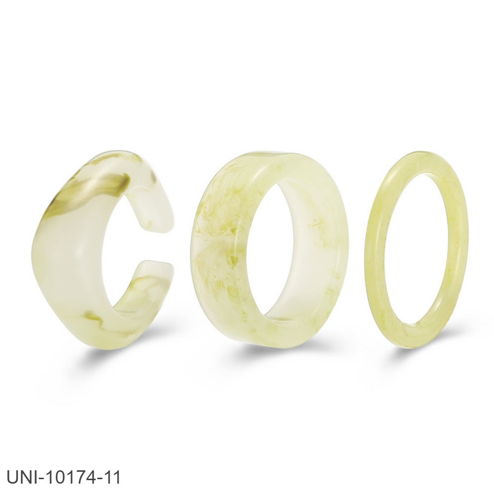 UNI-10174-11 -Acrylic Marble - Ring Set of 3