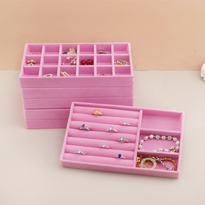 JJ-1013 - Pink Velvet Jewelry Tray