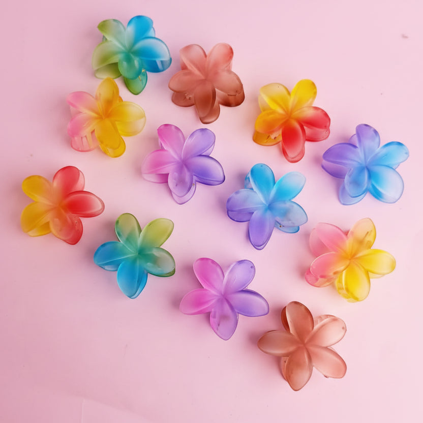 HC-126 - Watercolor Lilly Flower Hair Claw  - Hair Claw