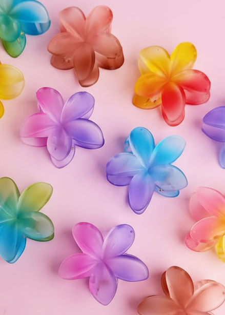 HC-126 - Watercolor Lilly Flower Hair Claw  - Hair Claw