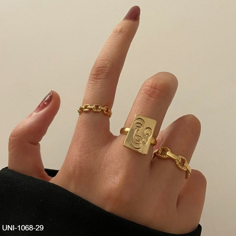 UNI-10168-29 - Gold Foiled - Ring Set Of 3