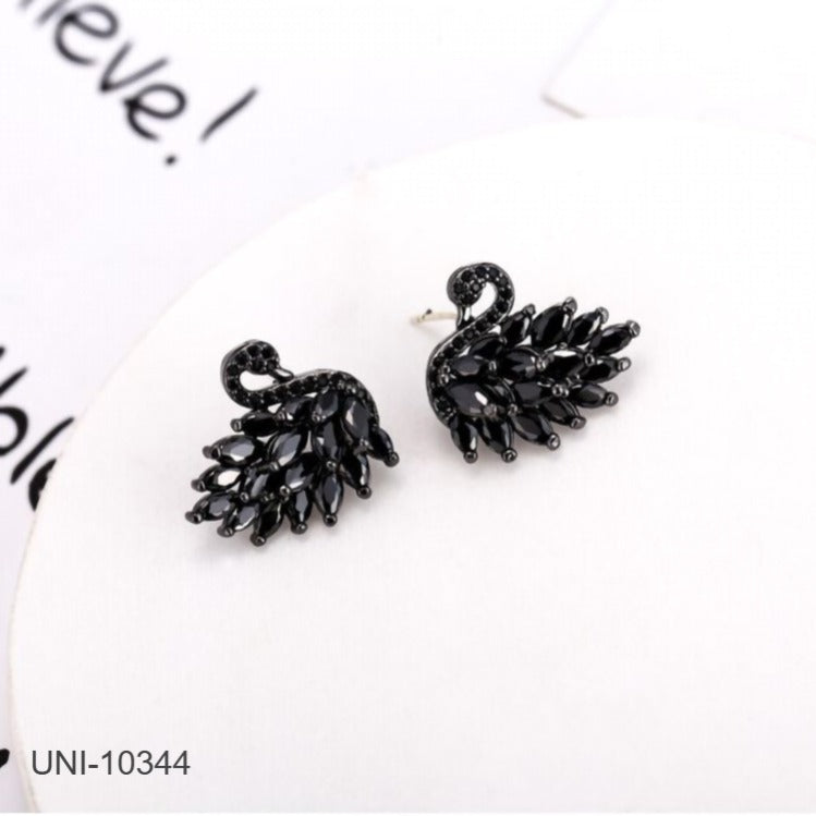 UNI-10344 - Crystal Black Flamingo  - Earring