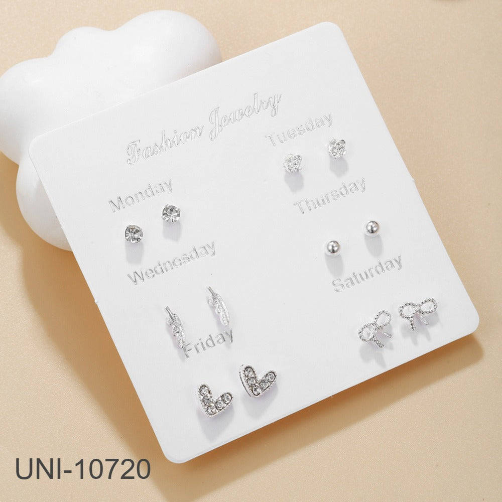 UNI-10720 - Fancy Mini - Ear Studs Set Of 6 - Style 14