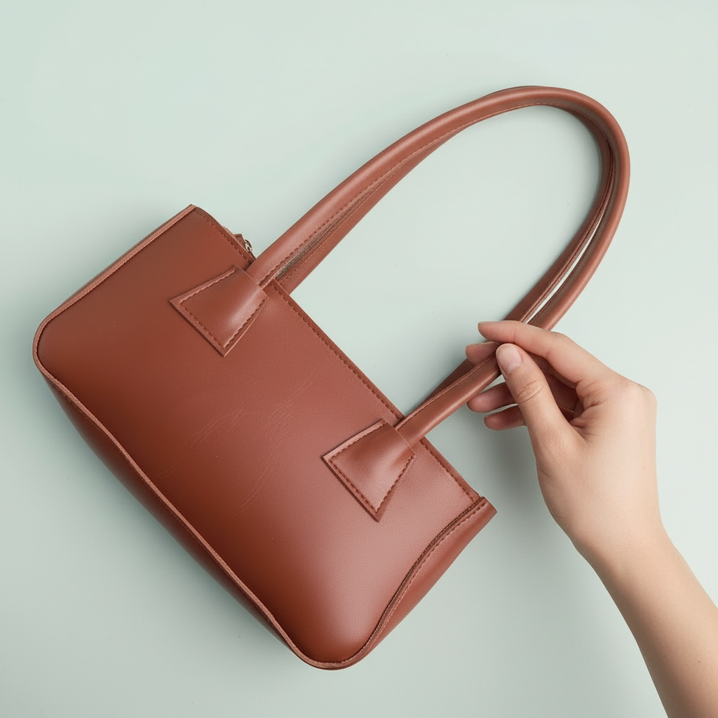 B-106 - Brown Leather -  Hand Bag