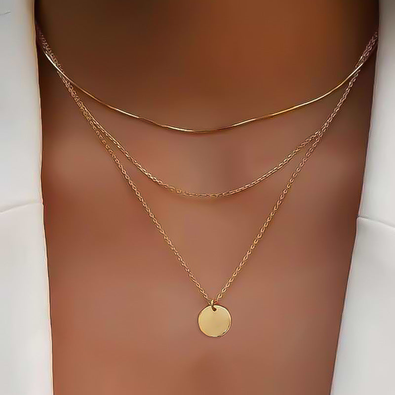 UNI-10647 - 3 Layered Gold Chain - Necklace Set