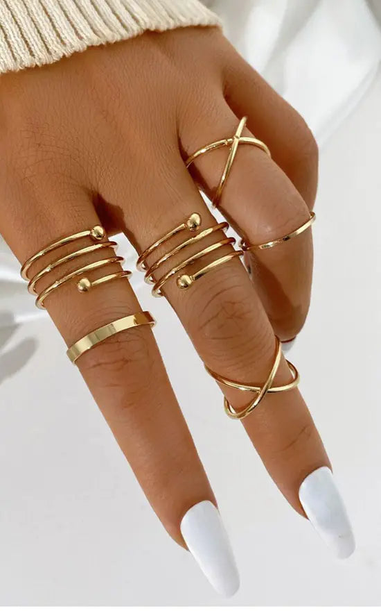 UNI-10165-4  - Gold  Foil - Ring Set Of 6