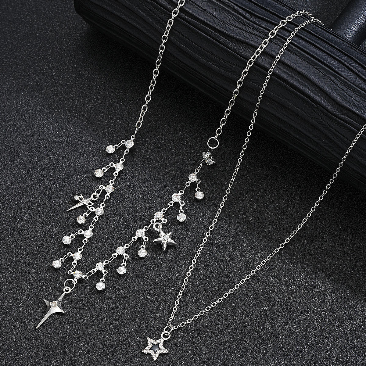 UNI-11222 - Sparkle Star Charms - Necklace Set Of 2