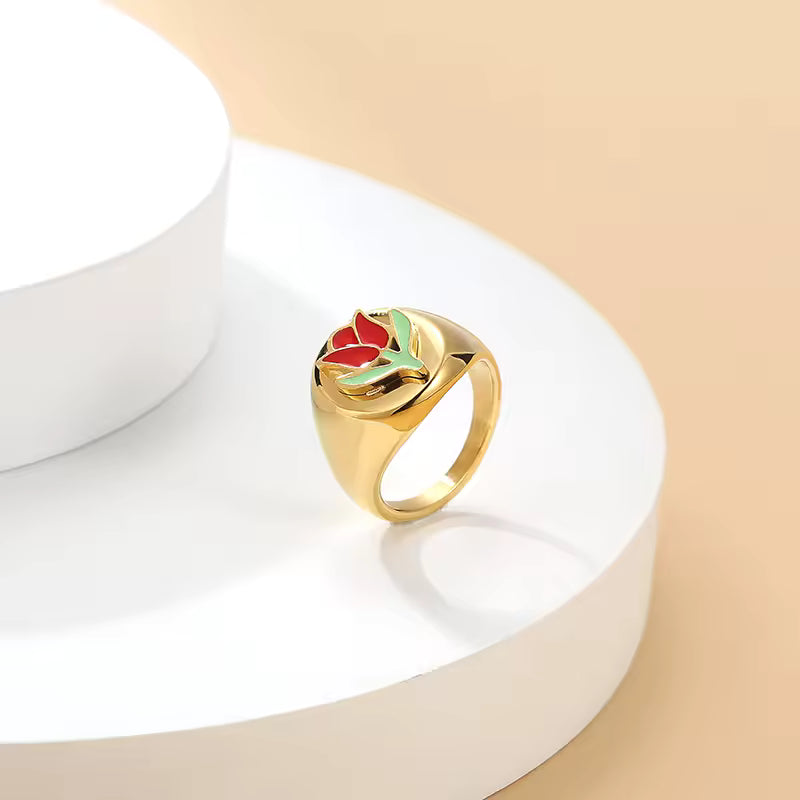 UNI-12417 - Tulip Flower Gold - Ring
