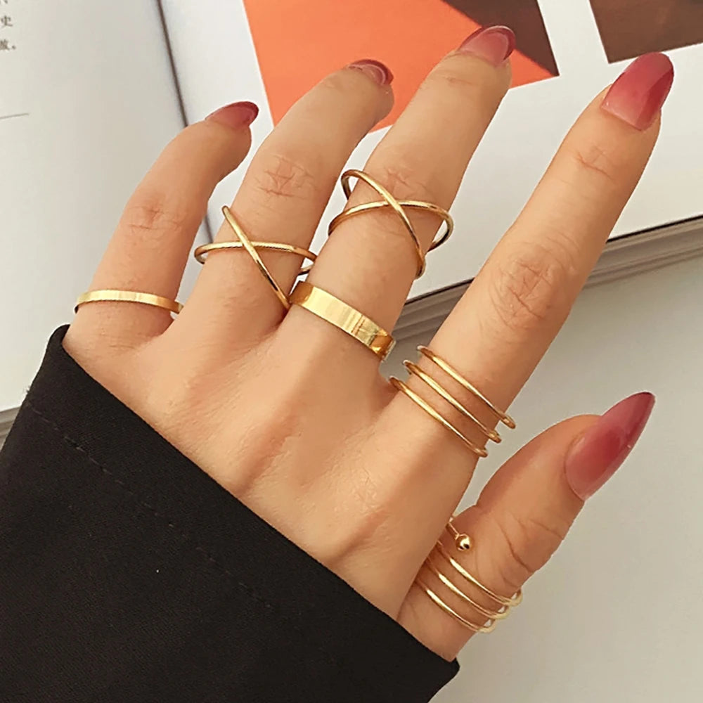 UNI-10165-4  - Gold  Foil - Ring Set Of 6