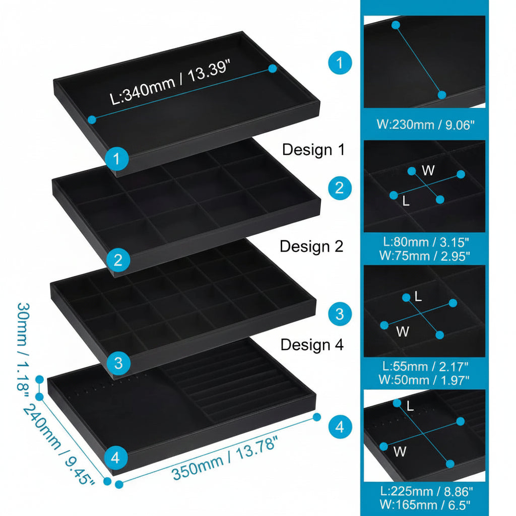 JJ-1015 - Black Velvet Jewelry Tray