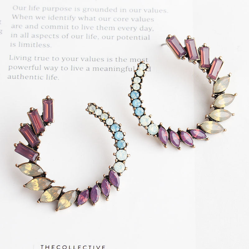 UNI-11638 - Pastel Diamonds Flower  - Earring Style 1