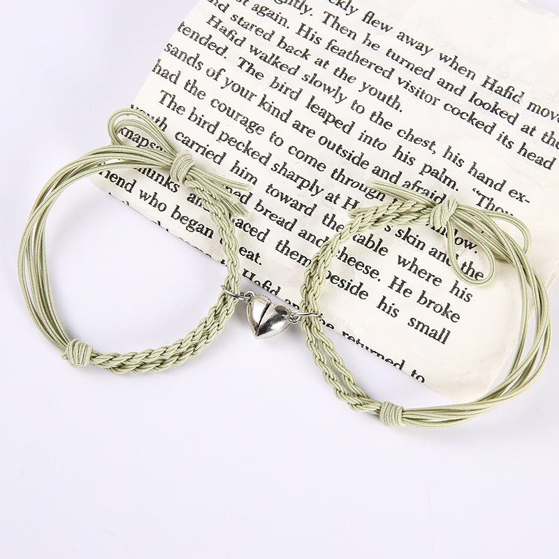 UNI-11756 - Green Magnetic Heart - Bracelet Set