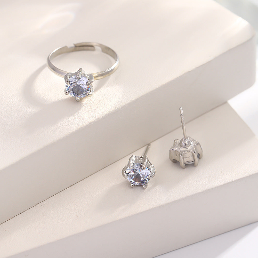 UNI-10560 - Crystal Diamond Silver - Jewelry Set