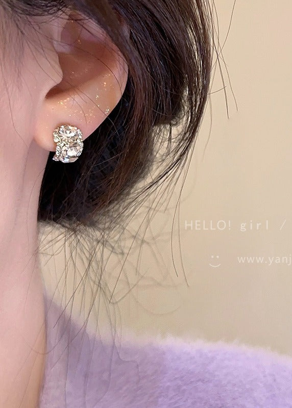 UNI- 11572 - White Crystal Diamond - Earring