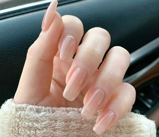 N-237 - Peach - Press On Nail Set Of 24 - Free 24 Pcs Sticker Sheet Included