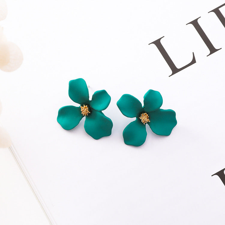 UNI-10897- Green Flower   - Earring