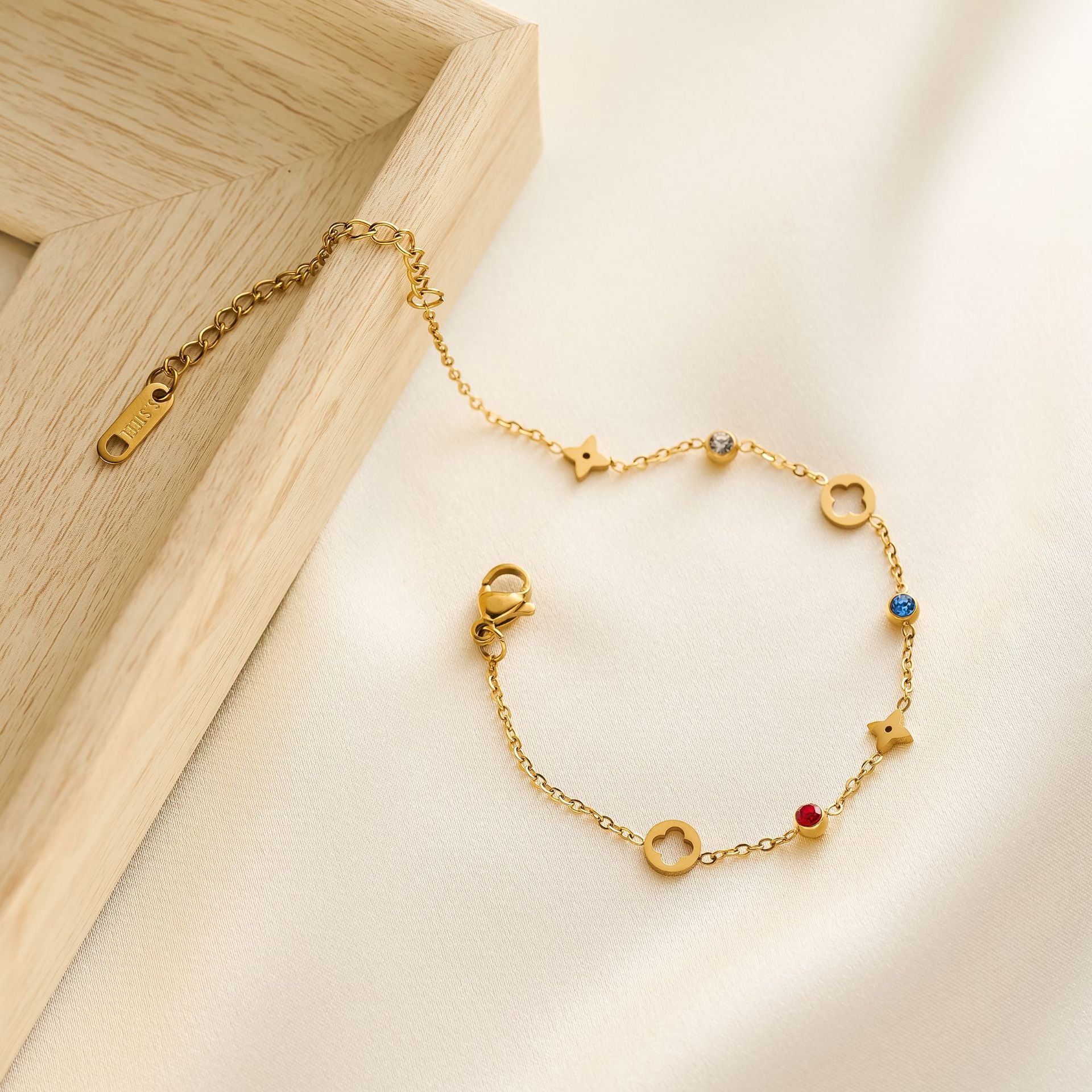 SS-11678 - Premium Silver Series  Multi Diamonds - Anklet