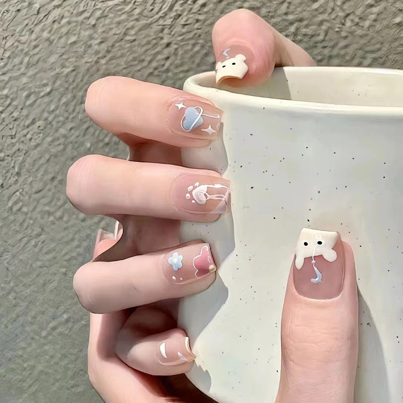 N-184 - Flower & Animal - Press On Nail Set Of 24