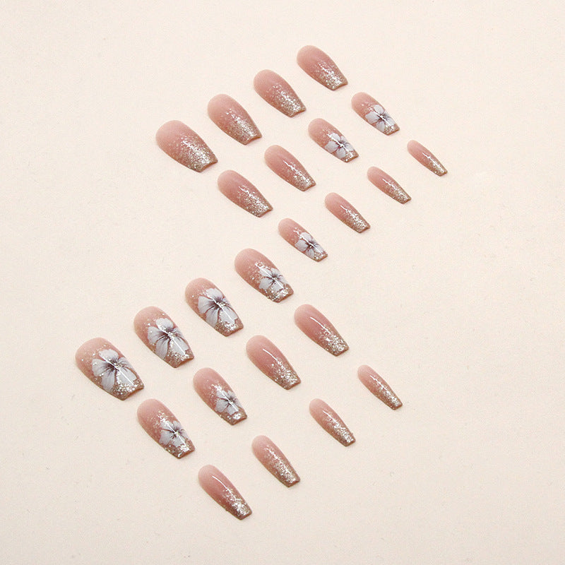N-164 - Sakura Flowers Pink - Press On Nail Set Of 24