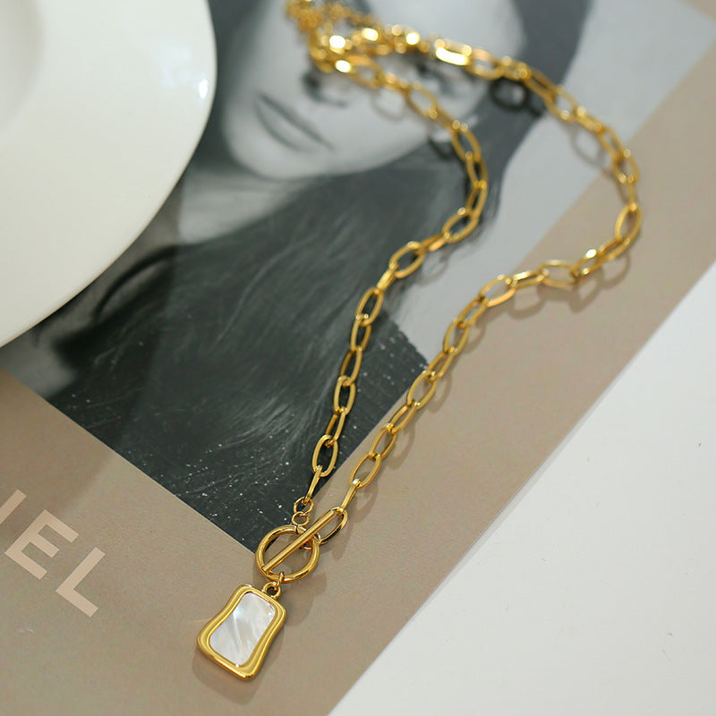 UNI-10922 -  Marbled Classy Chain Gold - Necklace