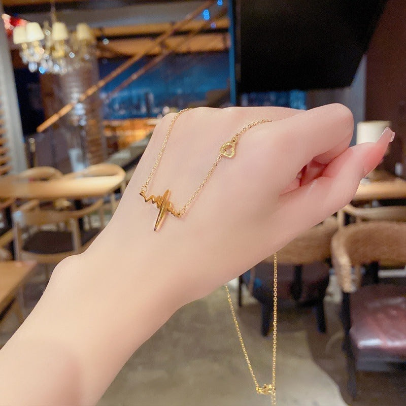 SS-11856 - Gold Heart-Beat - Necklace