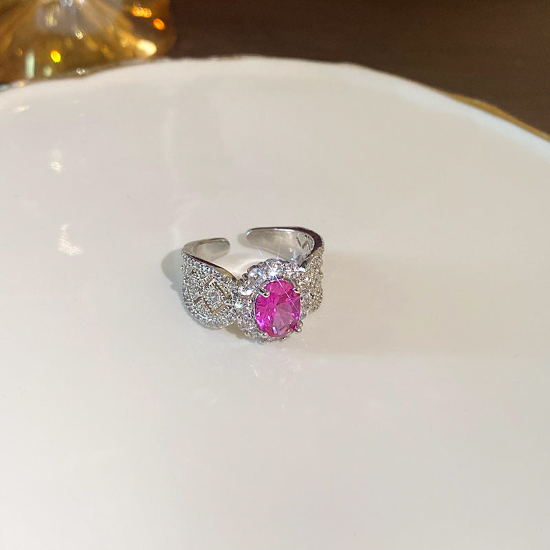 UNI-11817- Pink Diamond Silver - Ring
