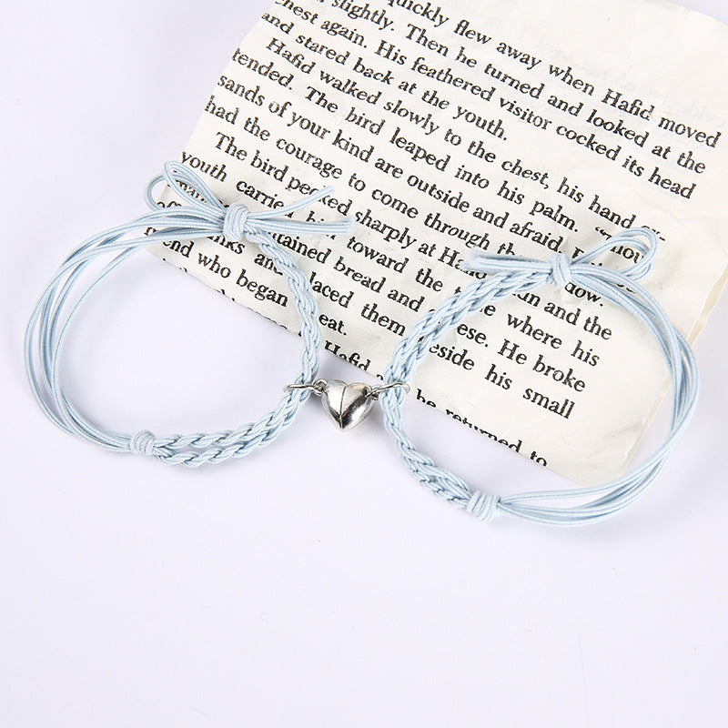 UNI-11749 - Blue Magnetic Heart - Bracelet Set