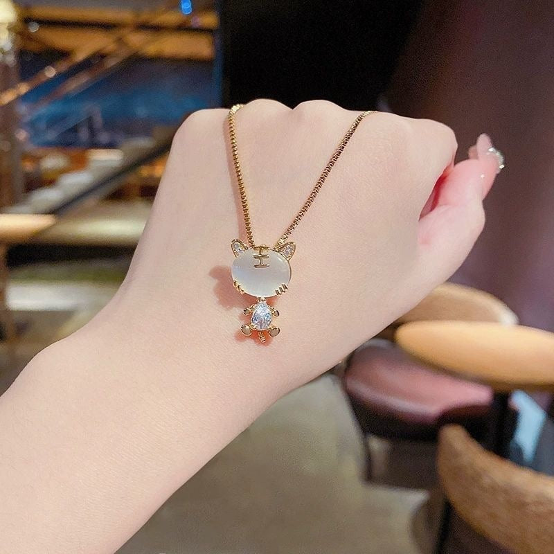 SS-11855 - Natural Stone Animal Gold - Necklace