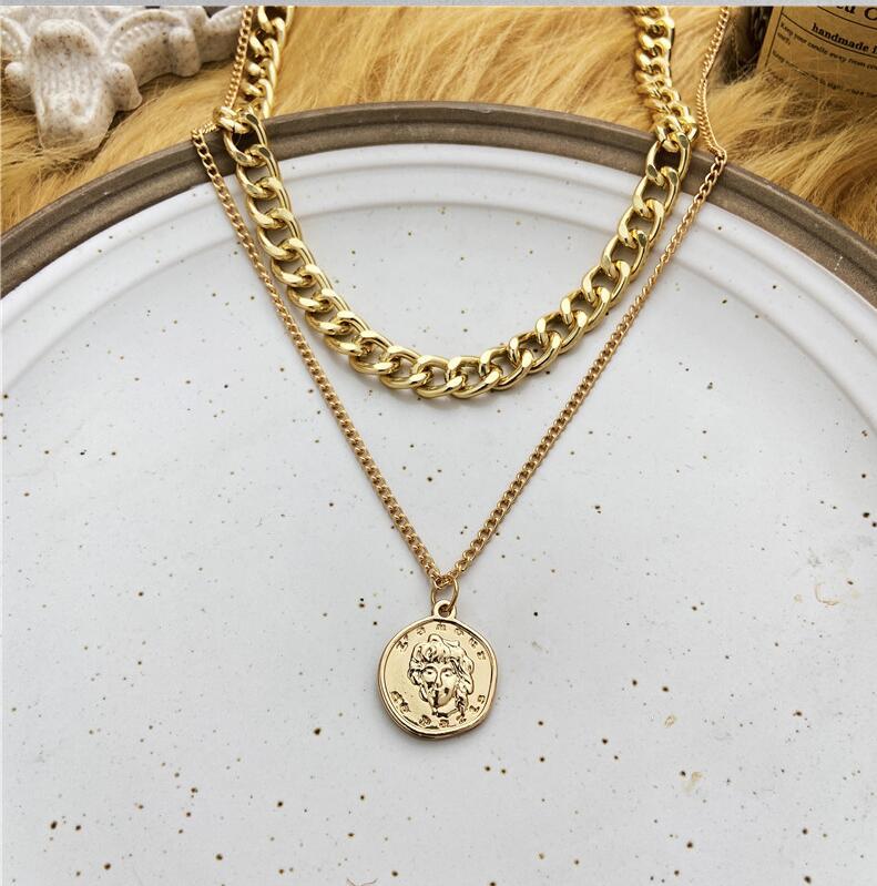 UNI- 11073 - Choker Chain Double layer Gold  - Necklace