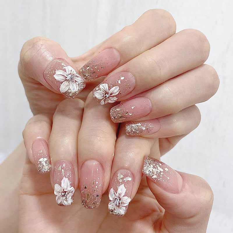 N-164 - Sakura Flowers Pink - Press On Nail Set Of 24