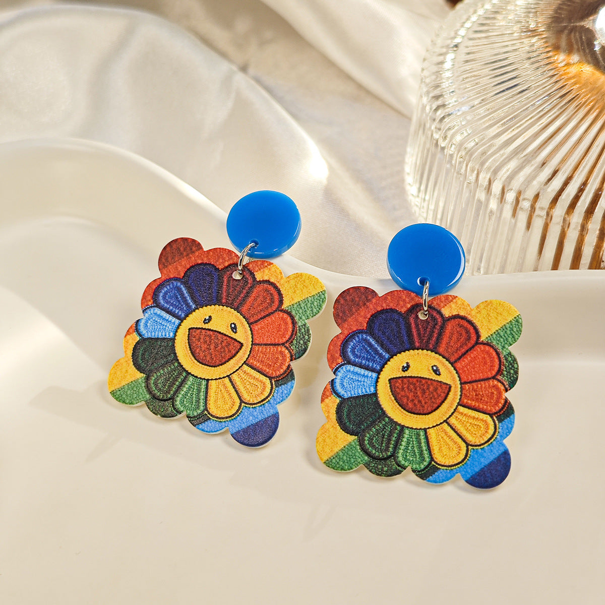 UNI-10360-1 - Acrylic Multi Sunflower - Earring