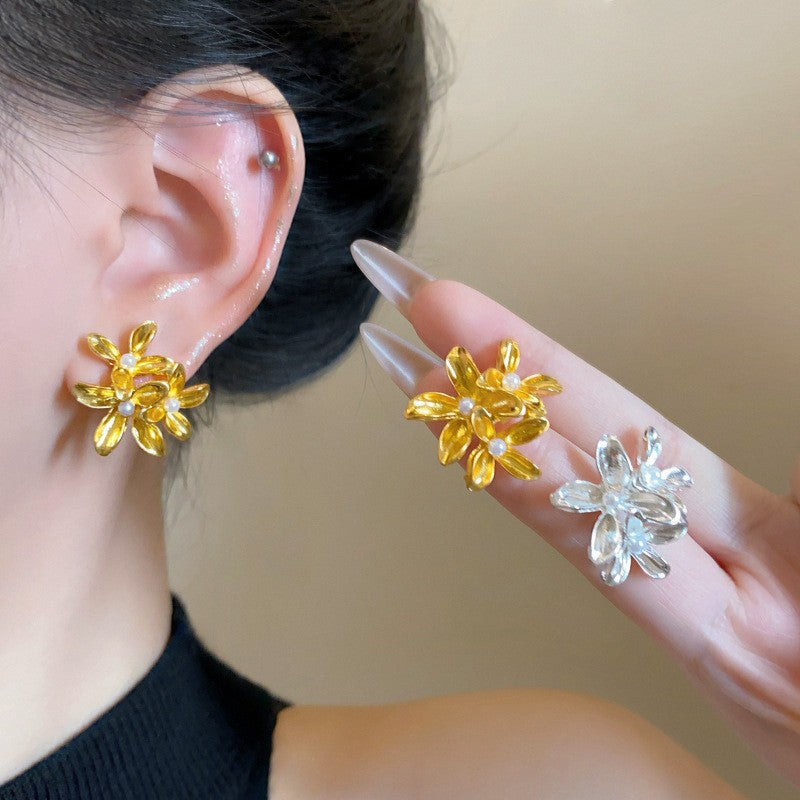 UNI-10895 - Gold Flower - Earring
