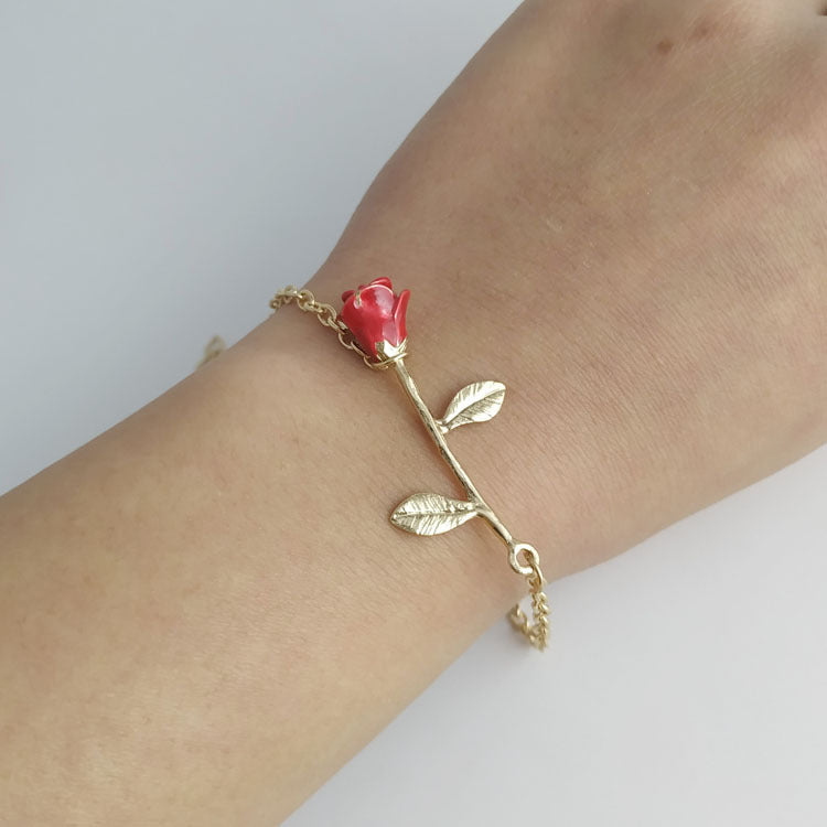 UNI-10463-1 -  Gold Rose Flower - Bracelet