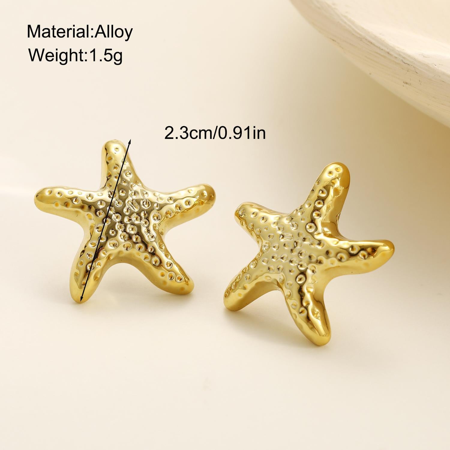 UNI-10659 - Gold Starfish - Earring