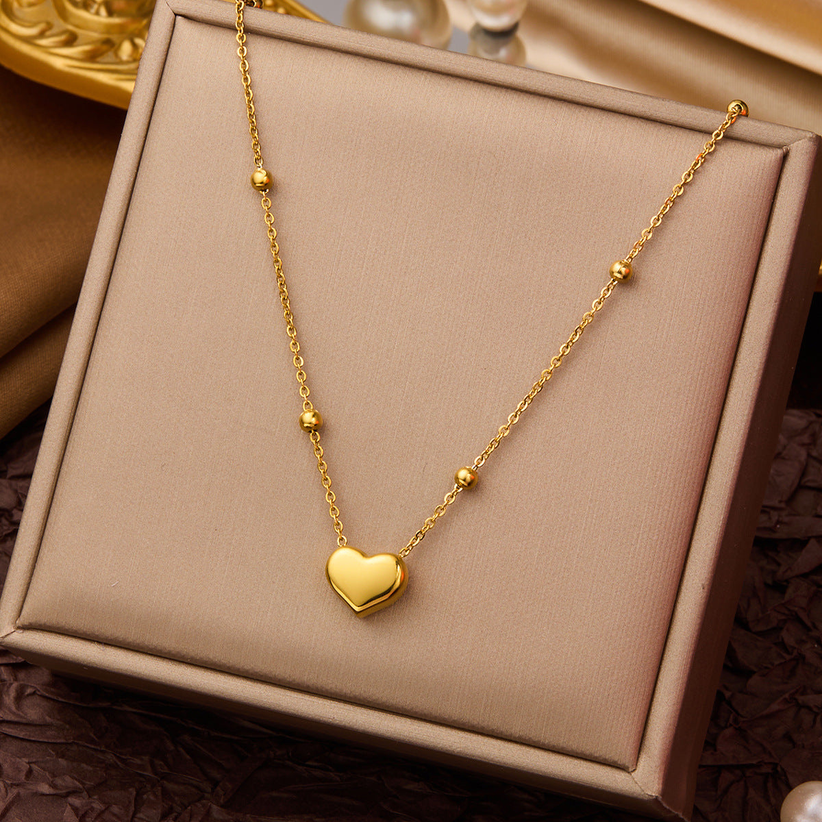 SS-10799 - Foiled Heart  - Necklace