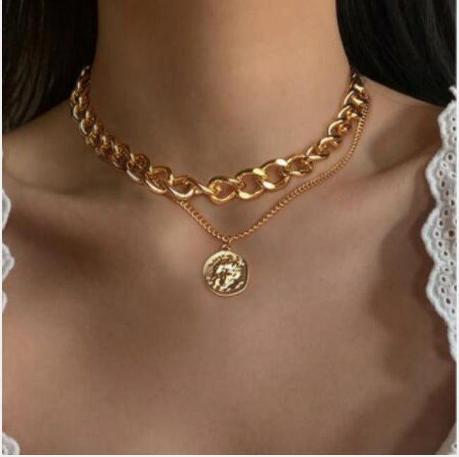UNI- 11073 - Choker Chain Double layer Gold  - Necklace