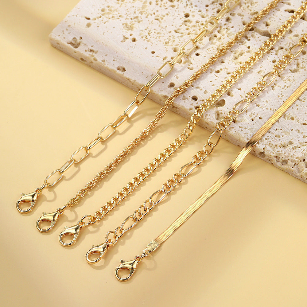 UNI-10636 - Gold  Layered - Bracelet Set of 5