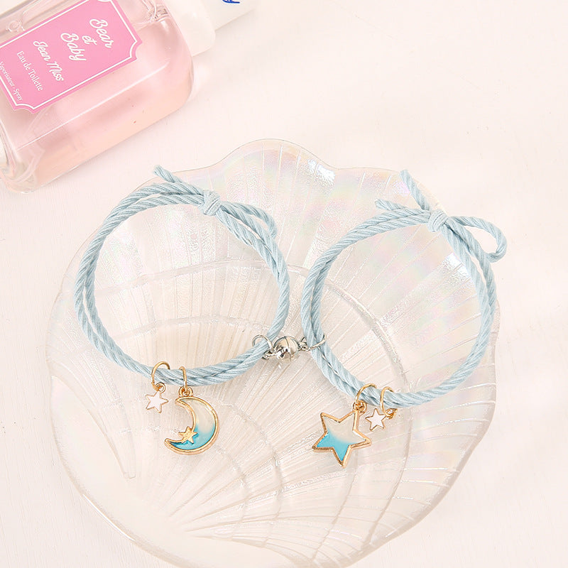 UNI-11745 - Moon & Star Blue Magnetic - Bracelet Set