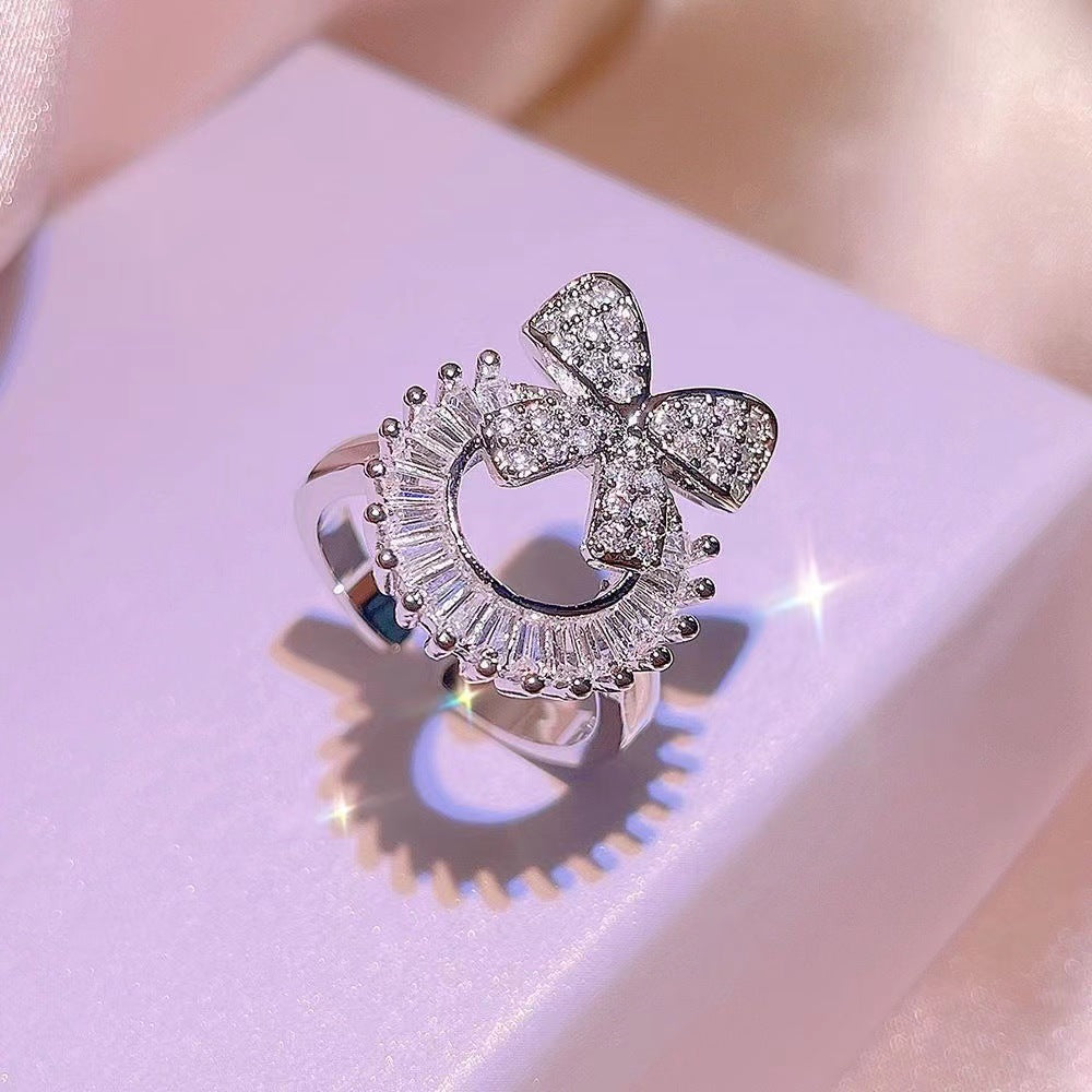 UNI-11037-1 - Flash Diamond Bow - RIng