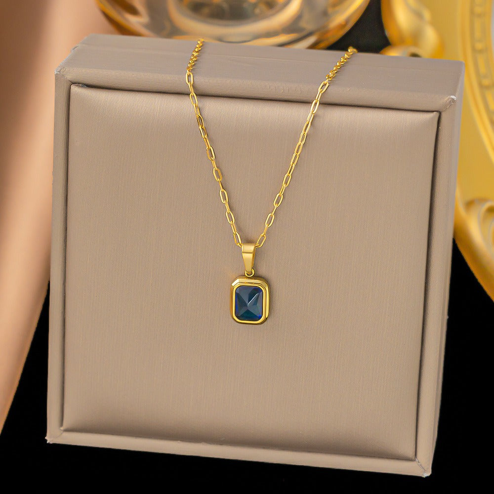 SS-11508 - Blue Diamond Square - Necklace