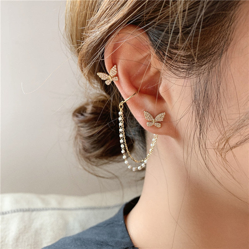 UNI-10439  - Dangling Butterfly - Earring