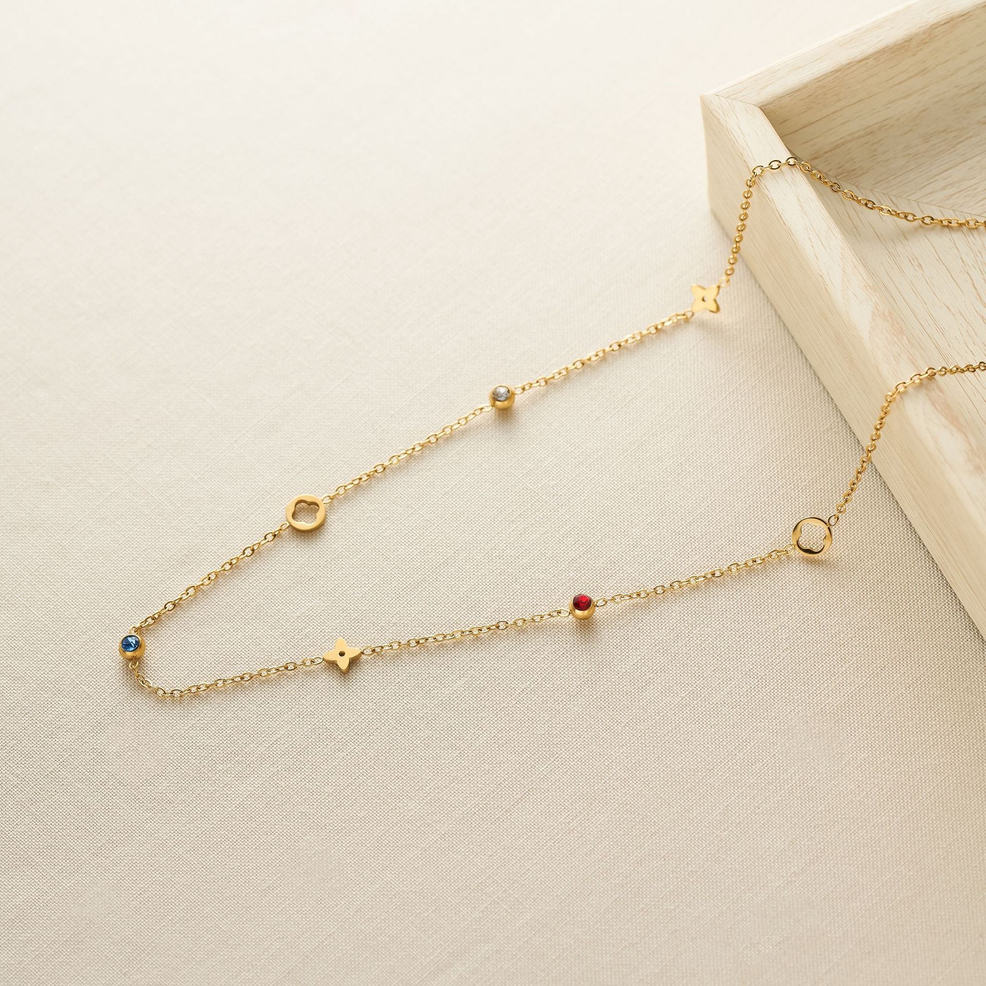 SS-11674  - Premium Gold Series  Multi Diamonds - Necklace
