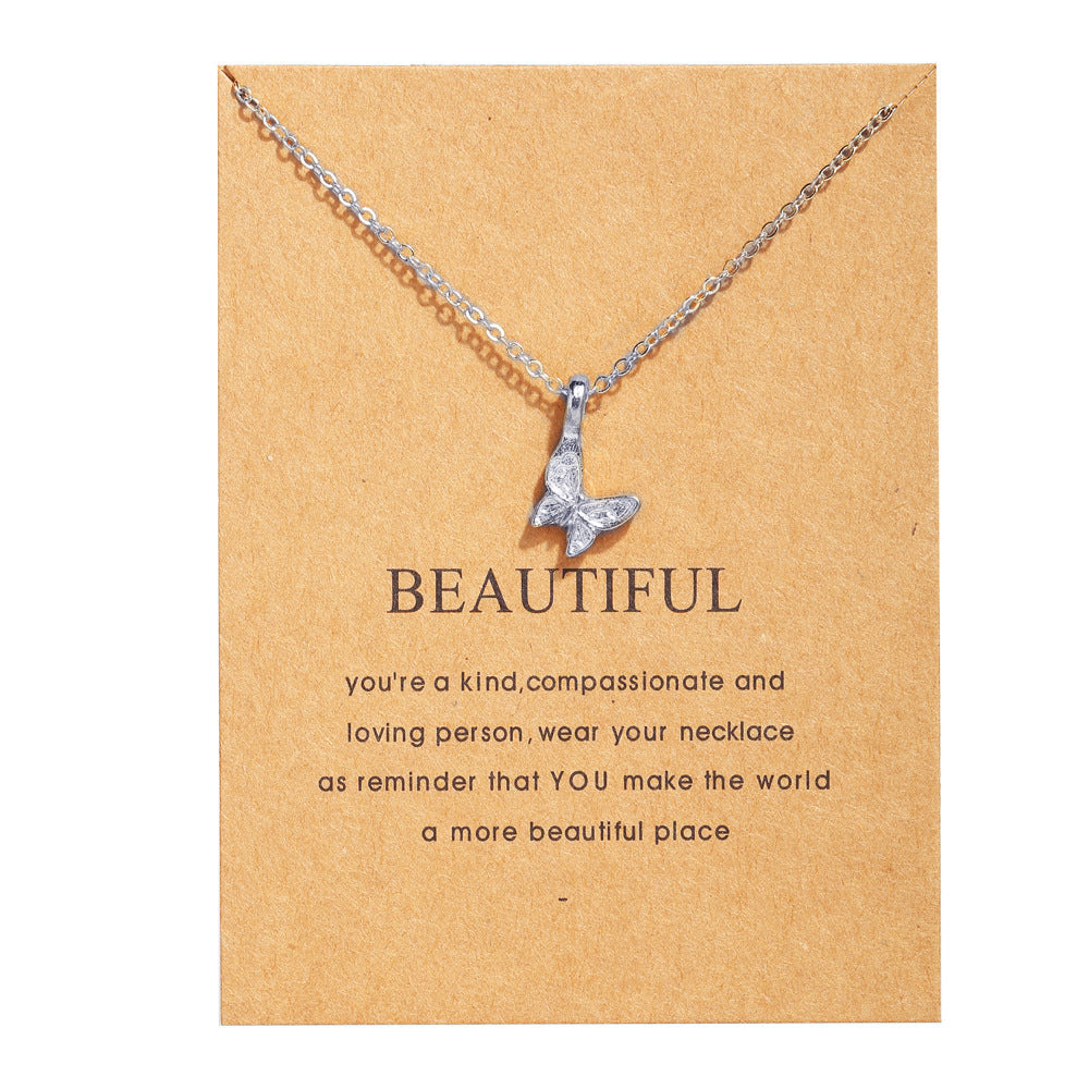 UNI-10632-1 - Silver Beautiful Butterfly - Necklace