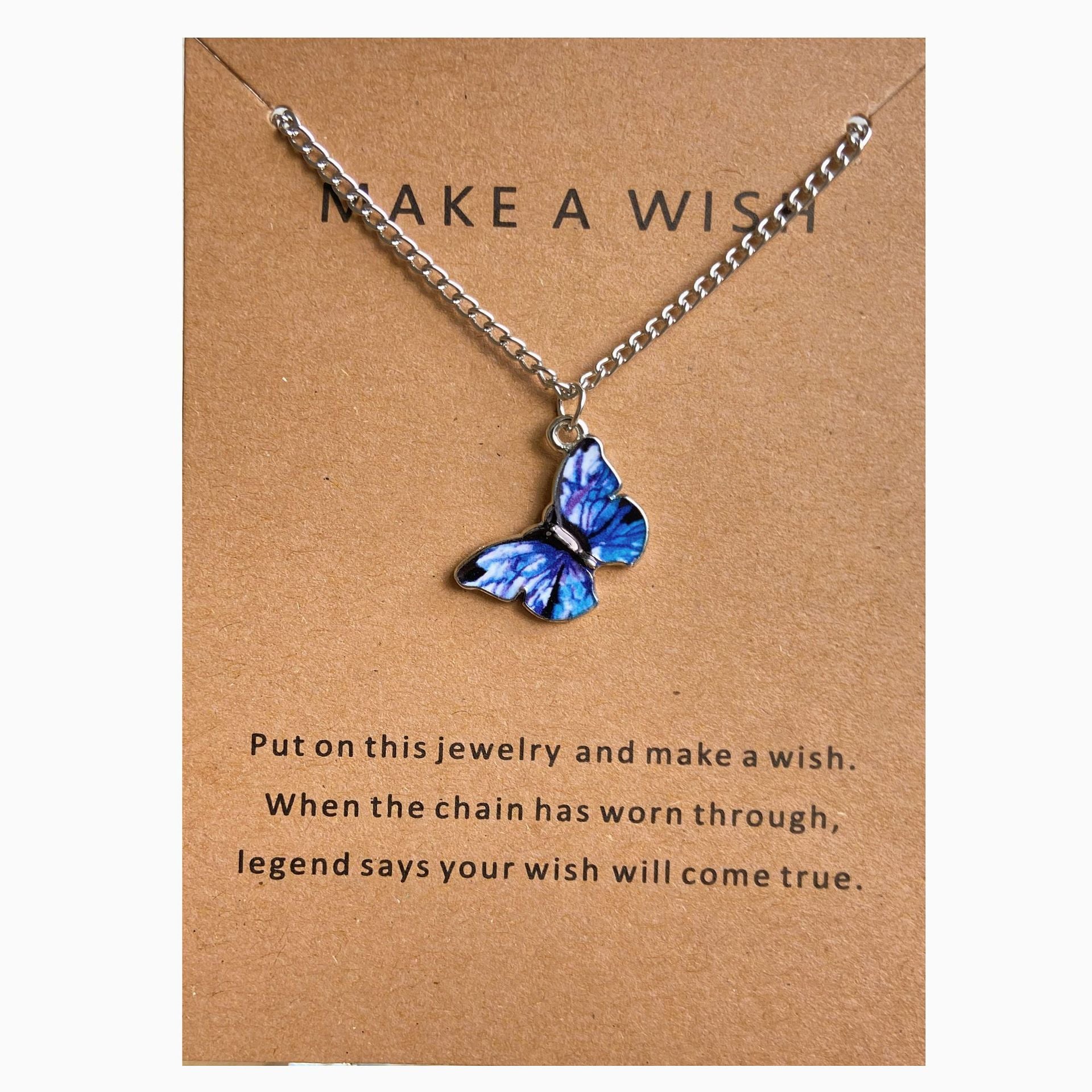 UNI-10635-5 - Blue Butterfly Gold - Necklace